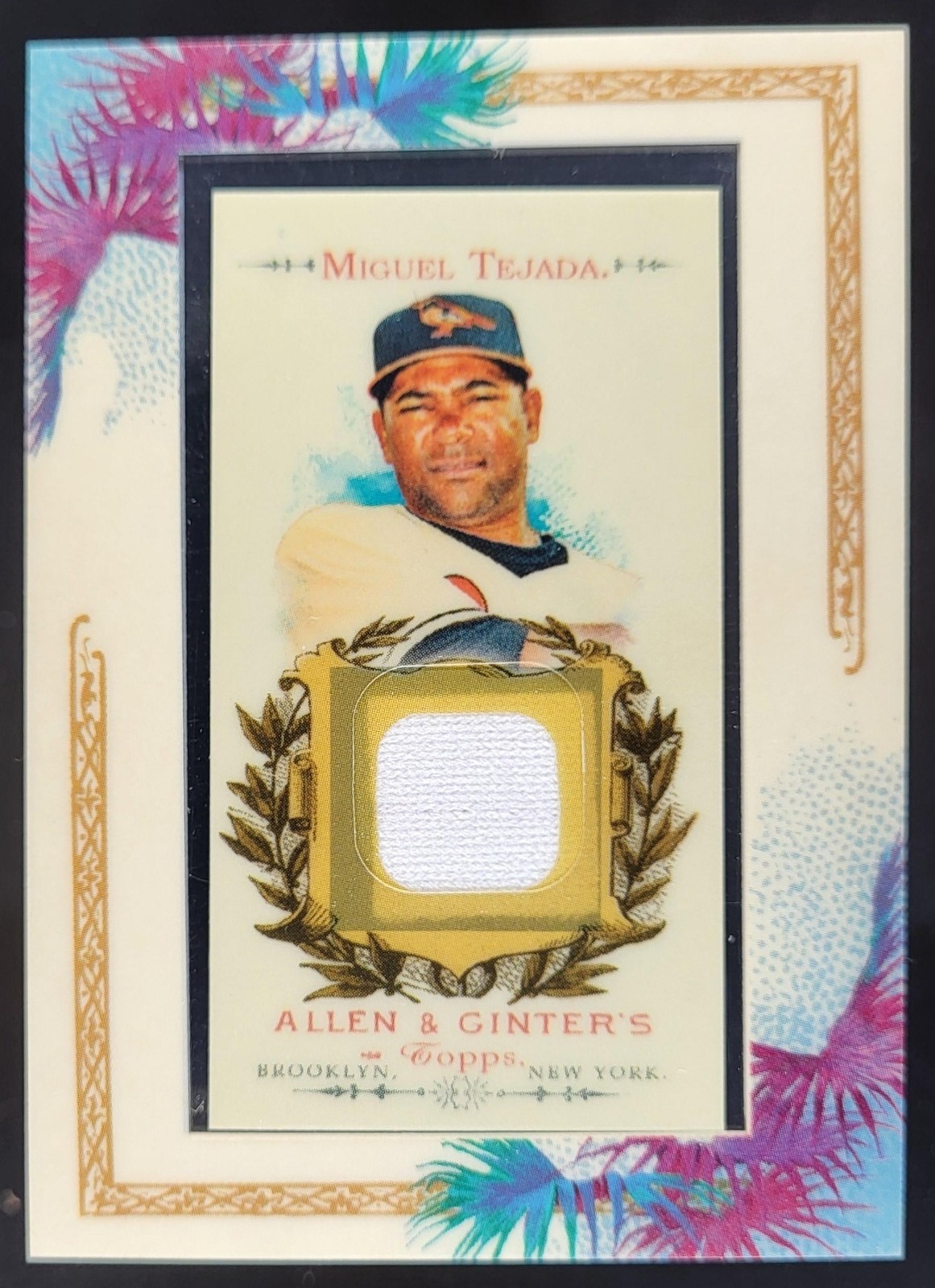 Miguel Tejada #AGR-MT 2007 Topps Allen & Ginter Baseball Framed Mini Relics