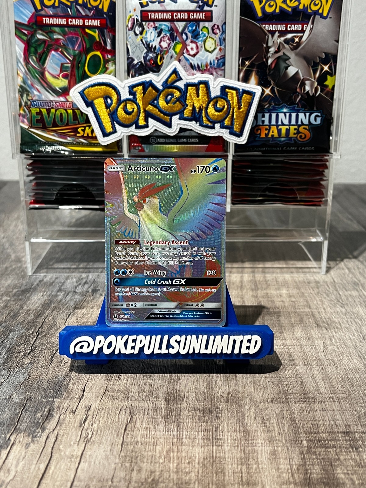 NM-Mint Articuno GX - 171/168 - Secret Rare Pokemon Celestial Storm