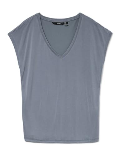 V-Neck T-Shirt Vero Moda Vmfilli, Kurzarm, GrößE M, Grau, Baumwolle-image