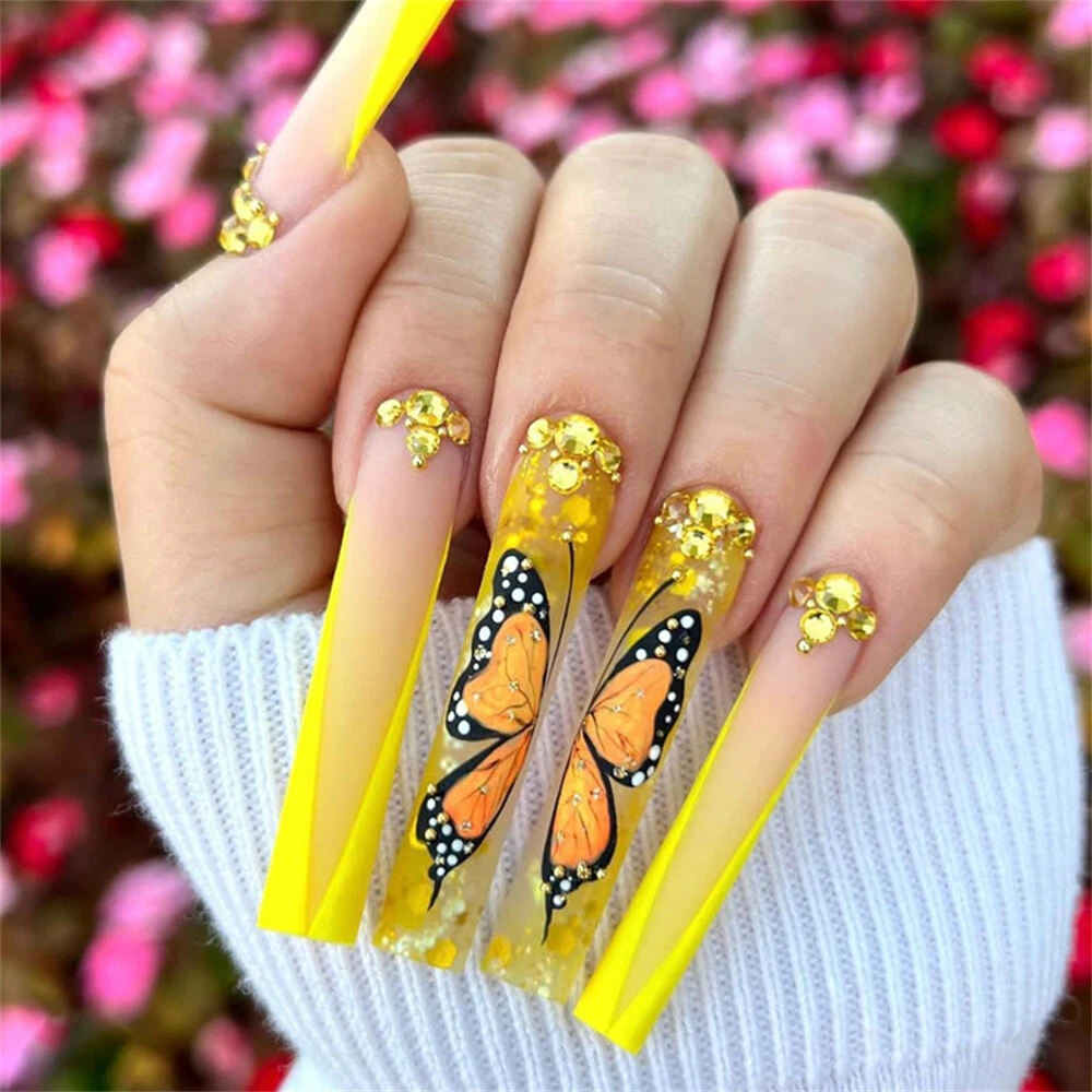 Demi Lovato's New Butterfly Manicure Proves Nail Art Looks Awesome on Short  Nails | Allure