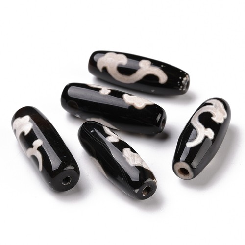 10Pcs Tibetan Style dZi Natural Agate Beads Dyed Heated Oval 28.5~32x10~12.5mm - Picture 102 of 124