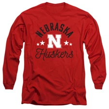 University of Nebraska Adult Long Sleeve T-Shirt Huskers, Red, S-3XL