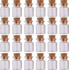 MaxMau 24 Sets of 5ml Small Glass Bottles with Cork Stopper Tiny Clear