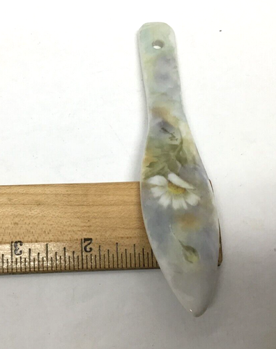 Ceramic Porcelain Vintage Butter Knife Cheese Server Hand Painted Signed Phyllis - Picture 5 of 5