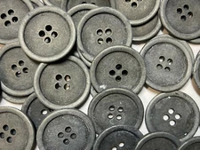 Rare Vintage Cast Metal Button Antique Pewter Finish 13mm  18mm 4hole