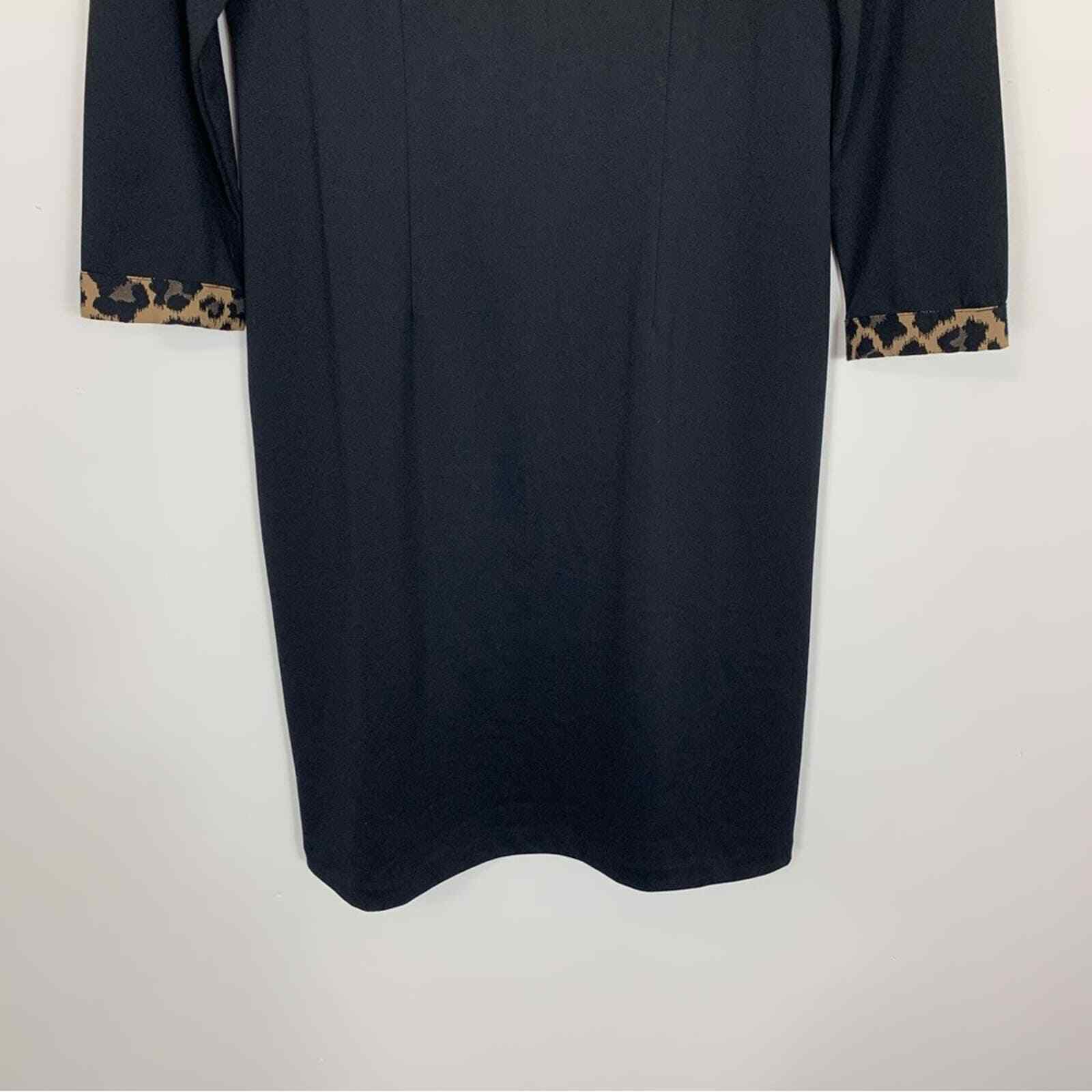 Talbots Refined Ponte Knit Sheath Dress Black Siz… - image 5