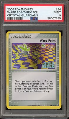 Pokemon Warp Point EX Crystal Guardians Reverse Holo #84 PSA 9 Mint