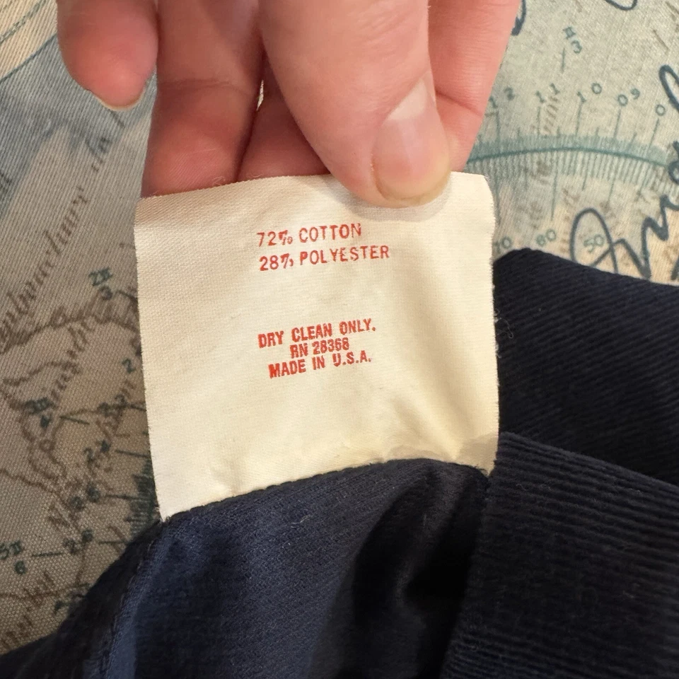 ¡De colección! Mini Vestido Misty Lane Azul Marino Pana Cuello Media Cremallera 12 EE. UU. Clásico Foto 3 de 4