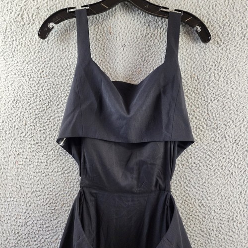 Theory Cutout Back Dress Womens 12 Black Square Neck Side Zip Closure Sleeveless - Picture 7 of 18