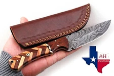 CUSTOM HAND MADE PURE LEATHER SHEATH FOR FIXED BLADE KNIFE AH 6