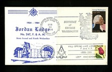 US Postal History Masonic Mason Jordan Lodge #247 2/28/1991 Spring Lake NJ Dual