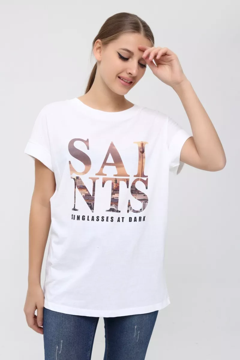 womens white designer t shirt