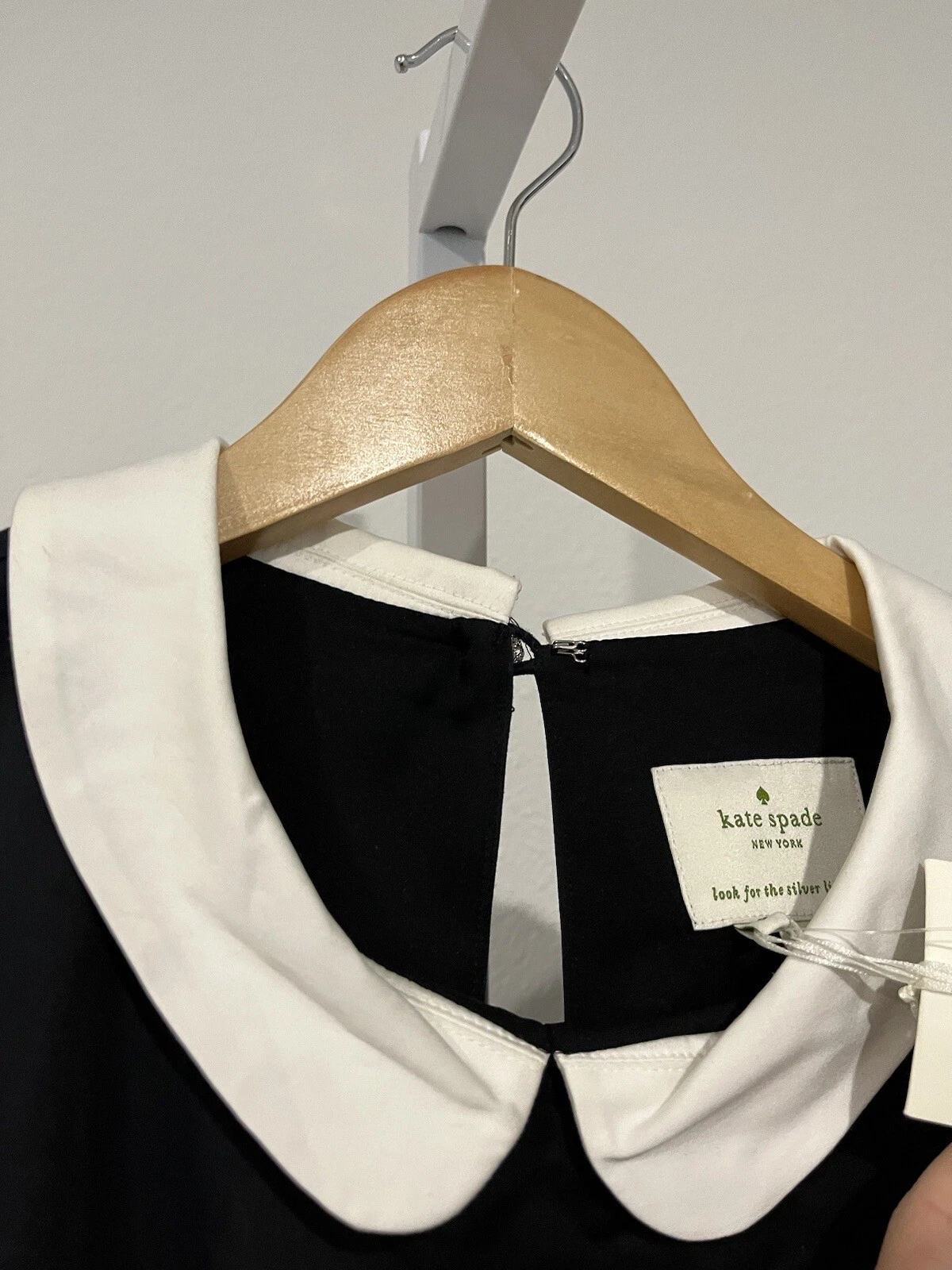 Abito Kate Spade Kimberly nero crema da $548 taglia 6 nuovo con etichette! RARO