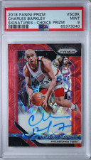2018 Panini Prizm Charles Barkley Choice Prizm Signatures Autograph Card PSA 9