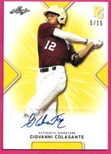 2021 Leaf Perfect Game National Baseball GIOVANNI COLASANTE Yellow Autograph /15