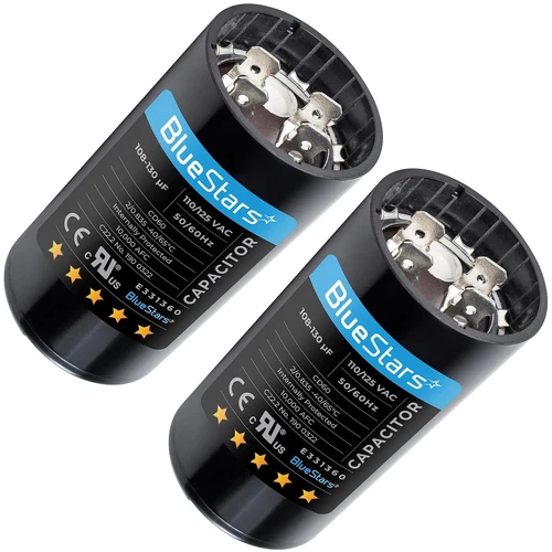2 Packs 108-130 Uf/Mfd 110-125 VAC ±20% Volts round Start Capacitor 50/60 Hz AC 