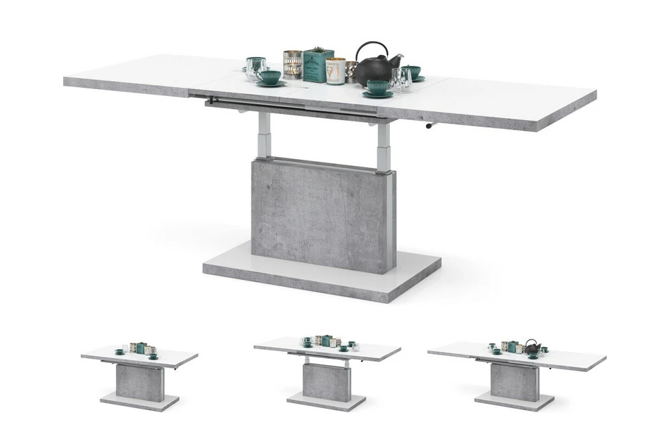 Couchtisch Wohnzimmertisch Astons 120x70  Höhenverstellbar mit Einlegeplatten 03 - Bild 4 von 4