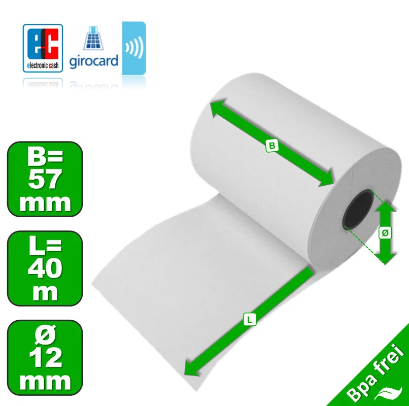 WKA 50 Thermorollen 57x40x12 für Bixolon SRP-370 372 STP-103 Casio CE-T300 TE-100