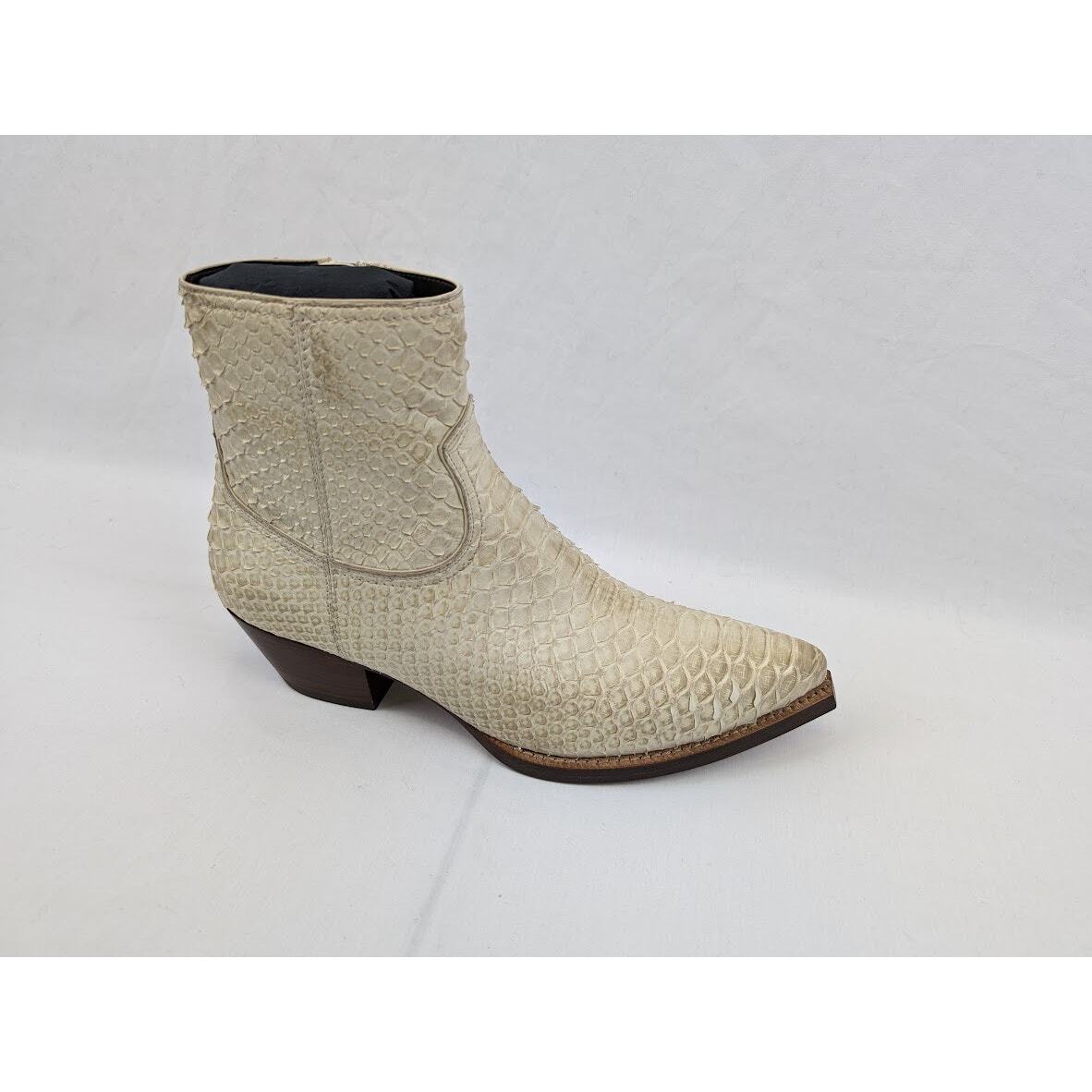 Stivali Lukas Saint Laurent Paris crema pitone colore crema nuovi con etichette 44