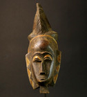 African Vintage Guro Mask Brown Antique Wood Wall Decor Collectible Art -7594
