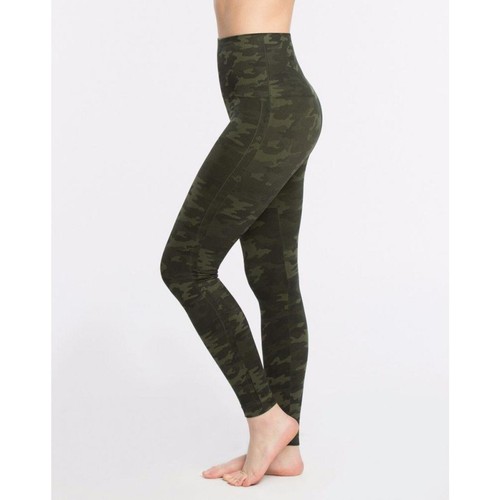 SPANX Look At Me Now Seamless Leggings Green Camo Size Large High Rise Slimming - Picture 19 of 20
