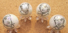 4 - John, Paul, George Ringo Logos on Pearl Jabo Marbles 51 .933" - .953"