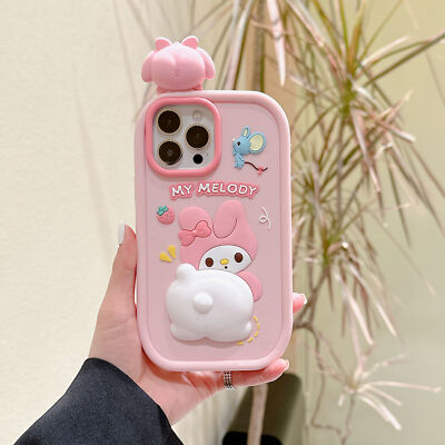 Case For iPhone16 15 Pro Max 14 13 12 11 3D Cute Cartoon Melody Shockproof  Cover