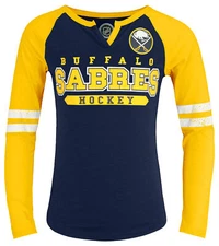 Outerstuff NHL Youth Girls Buffalo Sabres Long Sleeve Slub Top