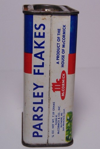 1950s Old Vintage McCormick Schilling Parsley Graphic SPICE TIN LITHO CAN USA - Picture 10 of 12