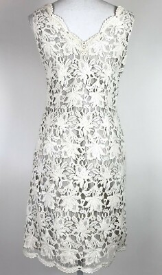 NWT! $198 Ann Taylor~Sz 4~Vintage Lace Sheath Dress~Ivory~Scalloped~Sleeveless | eBay NWT! $198 Ann Taylor~Sz 4~Vintage Lace Sheath Dress~Ivory~Scalloped~Sleeveless | eBay