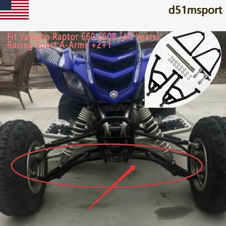 Extensor deportivo brazos A + 2" más ancho para Yamaha Raptor 660 660R YFM 2001-2005 02 03 Foto 3 de 4