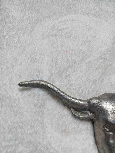 Vintage Wilton Hood Ornament Texas Bull Steer Longhorn Cow Emblem 9" - Picture 2 of 8