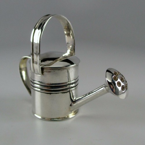 Large WATERING CAN Pendant for Necklace STERLING SILVER Brown County Silver WOW - Picture 2 of 7