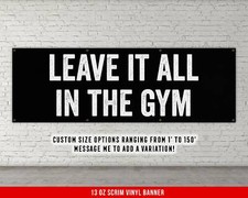 Motivational Gym Decor Banner - Large Quote Wall Art