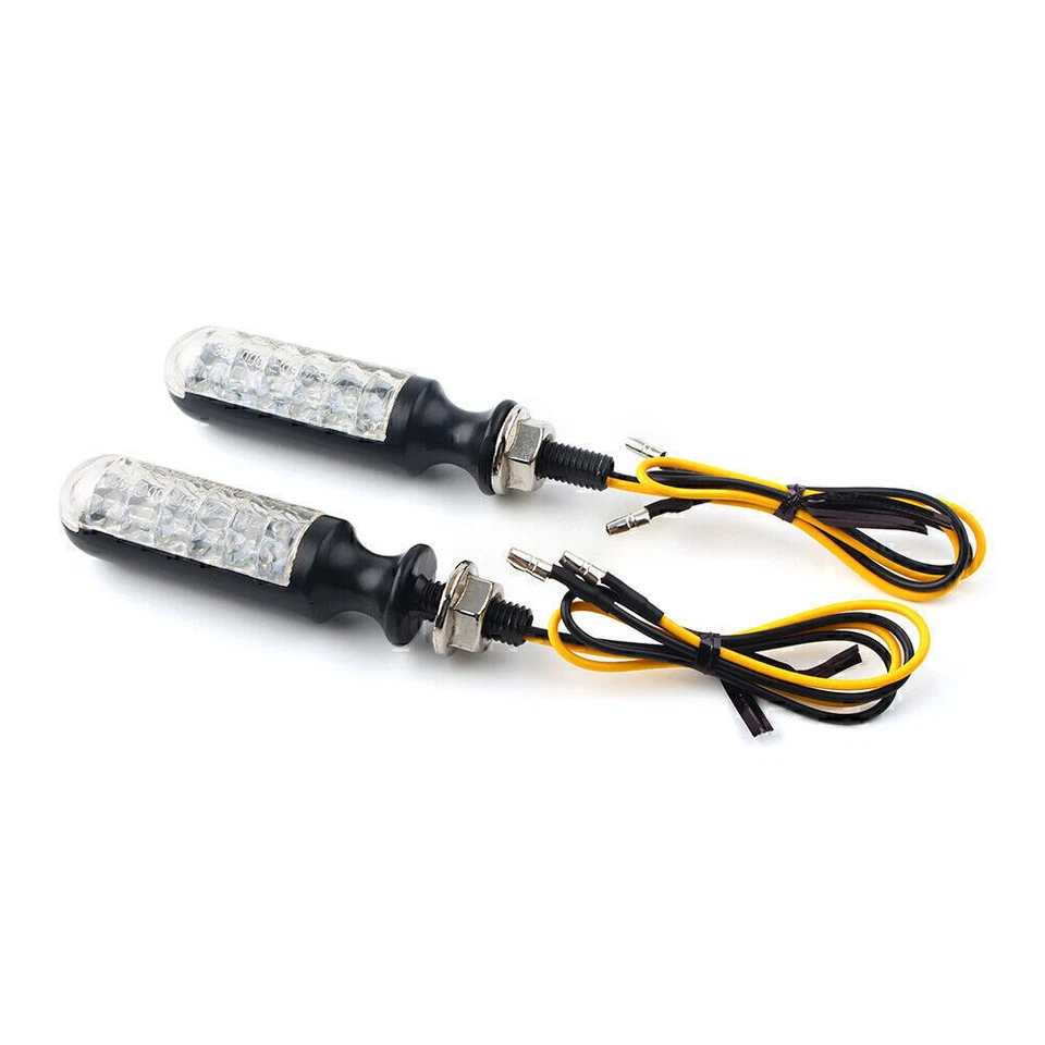 Luces de señal de giro de motor universal de 10 mm indicador bombillas ámbar NEGRO Foto 4 de 4