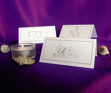 Table Place Cards  Wedding Masonic Meal Party Name Setting Card White or Ivory