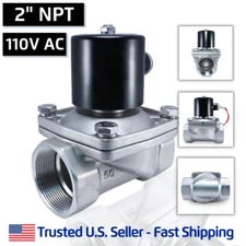 2" Inch SS 110V AC STAINLESS STEEL Electric Solenoid Valve Water Gas 120 Volt