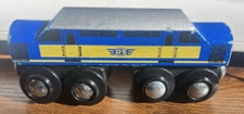 Maxim Enterprise Magnetic Wooden Railway Blue Train Locomotive