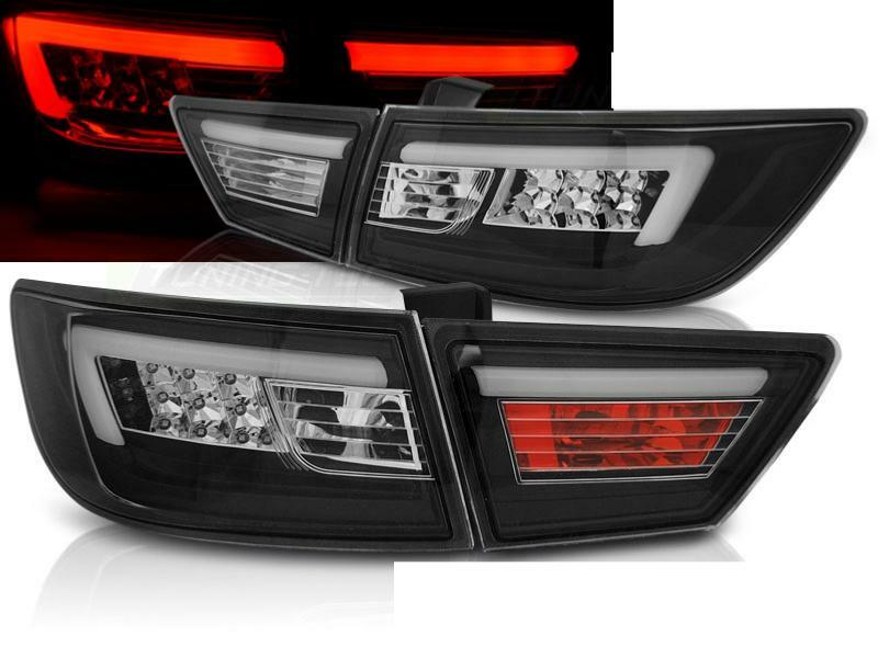 Feux arriere Clio 4 LED BAR noir avec guides de lumière intenses pour phase 1