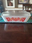 Vintage Pyrex Friendship Refrigerator Dish 503 & 503-C Lid Red Orange Birds