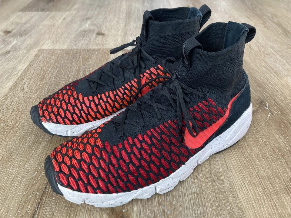 Nike Air Footscape Magista Flyknit Black Gym Red Size US9 UK8 EU42.5 - Image 2 of 4