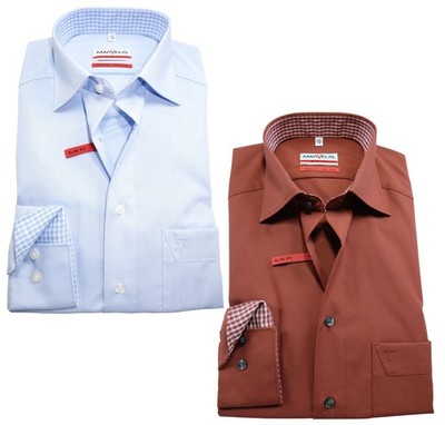 Langarmhemd Marvelis Slim Fit in hellblau terra Chambray Gr. 44 45 ANGEBOT