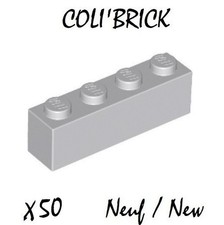 Lego 3010 - 50x Briques / Brick 1x4 - Gris / Light Bluish Gray - New Neuf