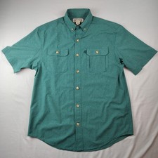 Duluth Trading Men  s M S/S Button Down Shirt Coolmax Teal Aqua EUC Lightweight