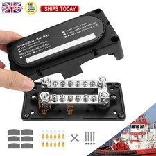 4 x M8 Post 250A DC48V M8 Power Distribution Block Terminal Screw Bus Bar Black