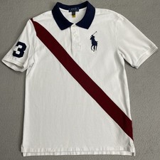 Polo Ralph Lauren Polo Shirt Boys XL 18-20 White Big Pony 3 Embroidered