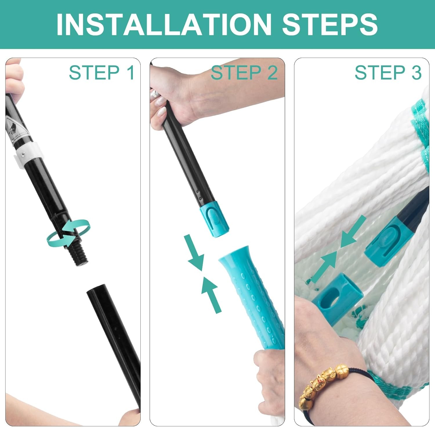 KeFanta Self Wringing Twist Mops for Floor Cleaning, Microfiber Floor mop with 5