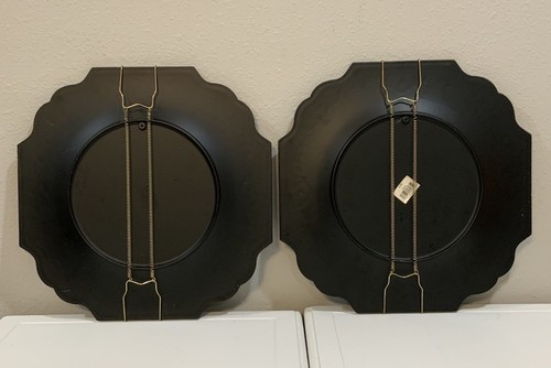 Vtg CPI 2002 Watt Zhono Tropical Palm Tree Black Gold Wall Plates Decoration Set - Picture 7 of 15