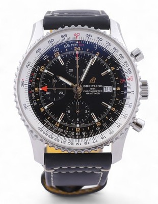 2022 BREITLING Navitimer World GMT Dual Time Chronograph 46mm Black Dial A24322