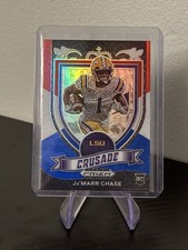 2021 Panini Prizm Draft Picks Crusade Red White & Blue #162 Ja'Marr Chase RC